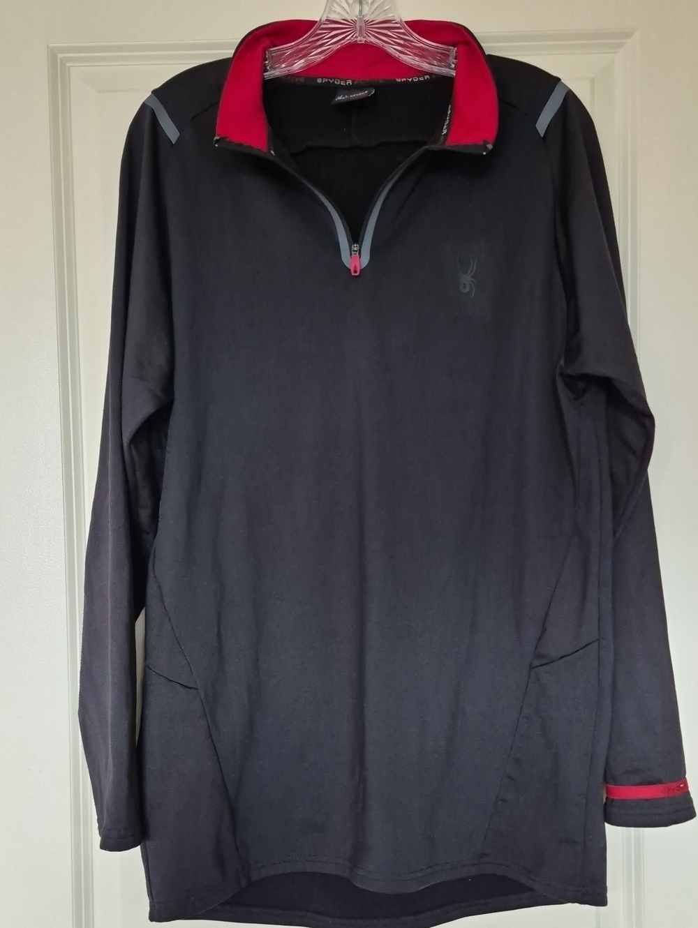 Spyder Black Quarter-Zip Pullover with Red Collar